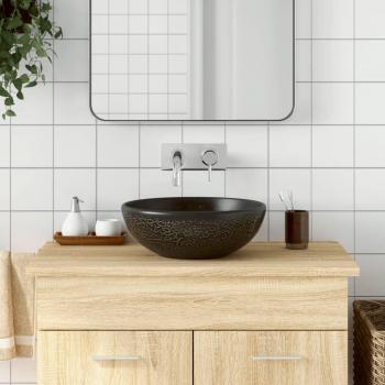 Lavabo sobre encimera redondo cerámica negro Φ41x14 cm Vidaxl