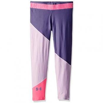 Under Armour Armour HG Color Block Ankle Crop Capri, Niñas, púrpura, YLG