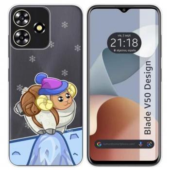Funda Silicona Transparente con Diseño de Cabra para Zte Blade V50 Design 4G