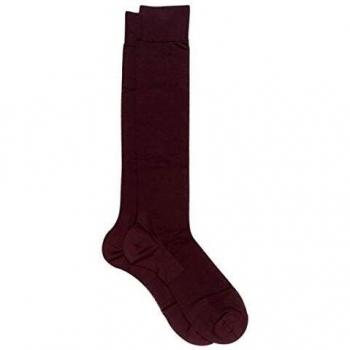 Calcetín Alto Ejecutivo hombre-Zero Defects- Hilo de Escocia, sin costuras y reforzado | Talla Única - Color Burdeos