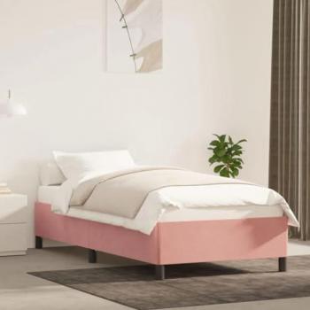 Estructura de cama de terciopelo rosa 80x200 cm