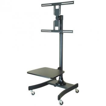 Soporte Móvil para TV Ajustable de 27-47 con Estante para DVD/Notebook, Altura 103-163cm, Capacidad Máxima 35kg, VESA hasta 600x400, Color Negro