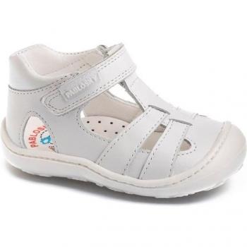 Sandalias cerradas de bebés Pablosky blanco de piel