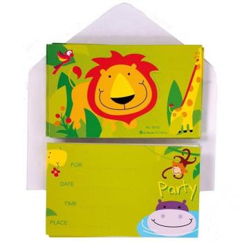 Invitaciones de Fiesta Temática de la Jungla con Sobres