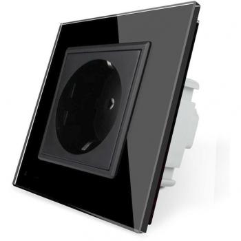 LEDBOX Enchufe Schuko EU 16A frontal negro