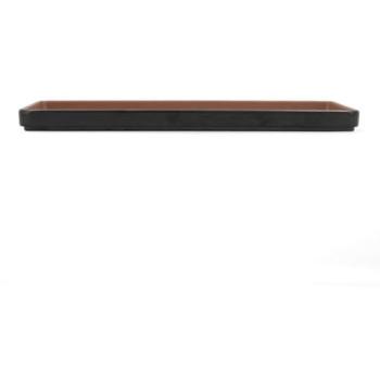 Bandeja Rectangular Bicolor de Melamina 31,5x14,5cm - Negro Liso, Gran Durabilidad y Resistencia, No Apto Microondas, Apilable
