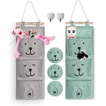 Aitsite Bosillos Colgante En Puerta| Organizador para Puerta De Almacenamiento De Acabado 3 Bolsas Bolso De La Pared del Organizador del Bolso Plegable