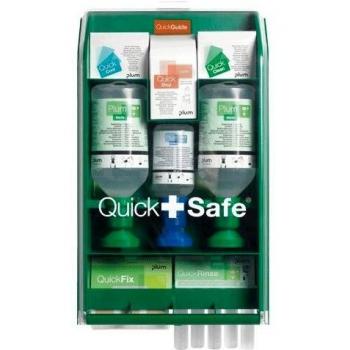 Botiquín QuickSafe Box Completa Plum, Estación de Primeros Auxilios, Plástico, Con Material de Fijación y Protección contra el Polvo