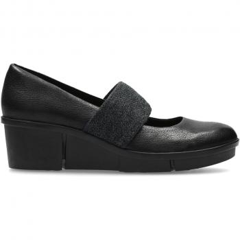 Clarks Casual Mujer Zapatos Pola River En Piel Negro Tamaño 36
