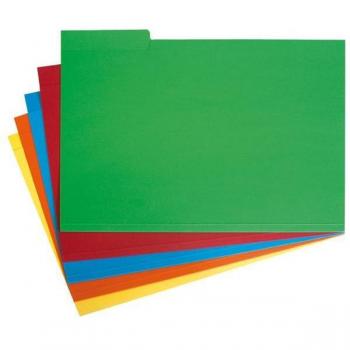 Subcarpeta Grafoplás con pestaña lateral roja tamaño folio en cartulina - Pack de 50 unidades