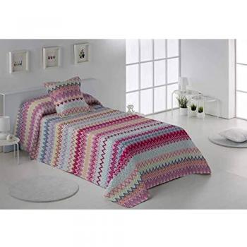 Secaneta Stilia, Colcha Bouti Estampada y Termosellada de Primavera y Verano + Cojines a Juego, Mysore