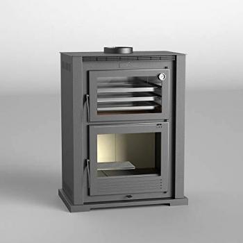 FM - Horno de madera de acero HL-100 11 kW con puerta de hierro fundido.