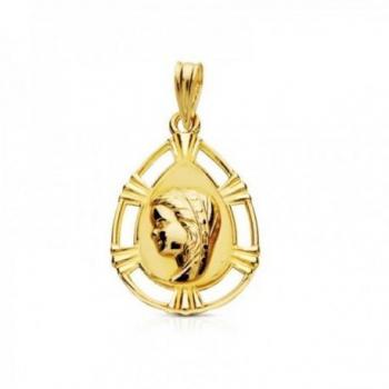 Medalla de Virgen Niña en oro 18k para Primera Comunión