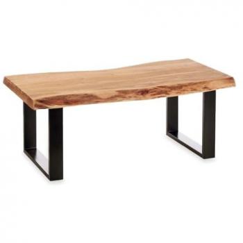 Mesa auxiliar Holo 120 x 60 x 47 cm Marrón Negro Madera de acacia