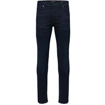 Selected Homme Slim Fit Jeans Leon 6155 Super Stretch Dark Blue Black Denim 32/L32