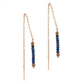 SLOYA Women's Lapis Lazuli Drop Earrings - Lumia Collection, Natural Stone, Stainless Steel