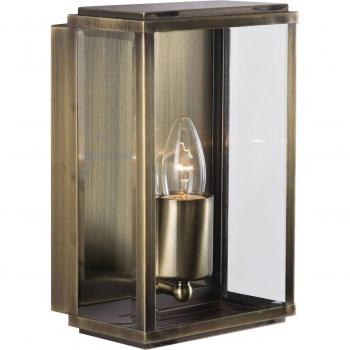 Aplique de exterior Box, latón, IP44, E27
