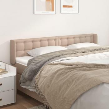Cabecero de Cama Tipo Orejas Cappuccino 163x16x78/88 cm en Cuero Sintético