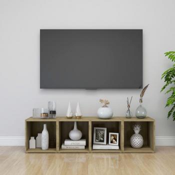 Mueble para TV 4 piezas Sonoma Oak 37x35x37 cm Madera multicapa