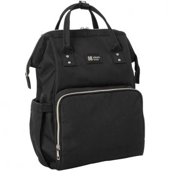 Bolso Cambiador Kikkaboo Siena Negro y Plata, Mochila Ajustable con Cambiador Integrado