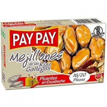 Mejillones de las rías gallegas picantes en escabeche pay - pay 115g.