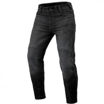 Pantalón de Moto Vaquero REV'IT! Hombre Moto 2 TF - Gris Oscuro Desgastados, Negro Gris (Talla 28), Short 28