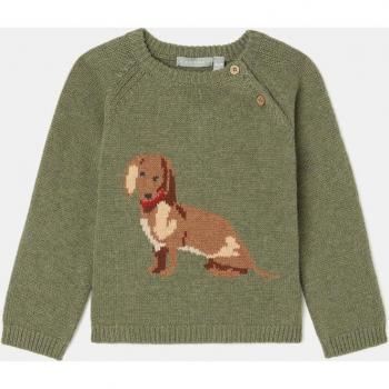 Jersey link 2 botones en corte manga ranglan intarsia perro teckel Coconut El Corte Inglés