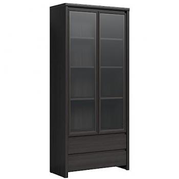 Vitrina 2 puertas y 2 cajones estratificada beige wengué