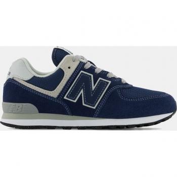 New Balance Kids' 574 Core Hook & Loop Sneakers - Blue/White, Size 32