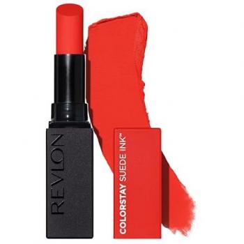 Revlon ColorStay Suede Ink Long-Lasting Matte Lipstick, No-Transfer with Vitamin E, Waterproof - Shade #007 Feed the Flame