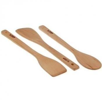 Alessi Pots and Pans AJM27SET - Juego de cuchara, espumadera y espátula de madera