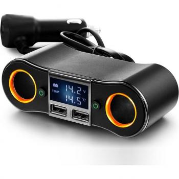Adaptador Divisor de Cargador USB Doble para Encendedor de Coche 12V DC