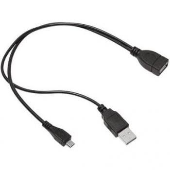 Cable OTG MicroUSB con Alimentación para Smartphones y Tablets - BeMatik