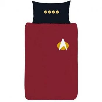 Juego de funda nórdica Star Trek: Uniforme de la Nueva Generación, color negro/burdeos, tamaño individual
