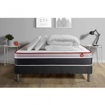 Pack Colchón VITALIT 140 x 200 cm con muelles ensacados y viscoelástica gris