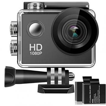 BestyTT Camara Deportiva Acuatica Camara de Accion Full HD 1080P 12MP Sumergible Agua hasta 30m con Pantalla LCD de 2-Pulgadas 170 Gran Angular y Accesorios Ideal para Buceo Ciclismo Surf
