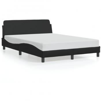 vidaXL Black Faux Leather Bed Frame without Mattress 53.9x74.8 Double