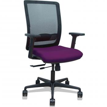 Silla Haches Traslack Malla Negra Asiento Bali Morado Brazos 2D Ruedas 65mm