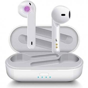 Auriculares Inalámbricos Aoslen Auriculares Bluetooth TWS Bluetooth 5.0 con Micrófono HiFi IPX5 Impermeabile Control Táctil para iPhone Xiaomi Samsung Huawei Android