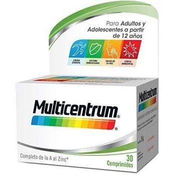 Multicentrum Complemento Alimenticio Multivitaminas con 13 Vitaminas y 11 Minerales, Sin Gluten, para Adultos y Adolescentes a Partir de 12 Años, 30 Comprimidos