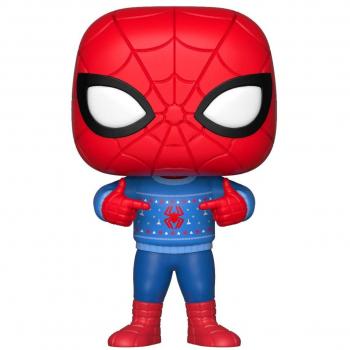 Figurita Funko Pop! Marvel: Spider-Man en Suéter Feo - 9 cm - Vinilo Coleccionable