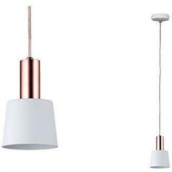 Lámpara Colgante Paulmann Neordic Haldar, Estilo Escandinavo, E14, Dimmable, Blanco/Cobre, Máx. 20W