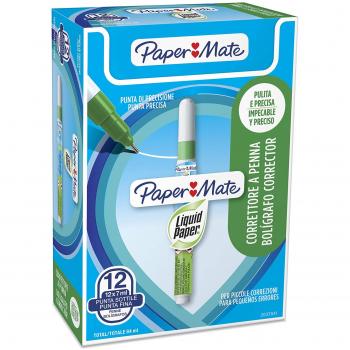Papermate NP10 - Lápiz Corrector Líquido, Color Blanco, 7ml, Paquete de 12 Unidades