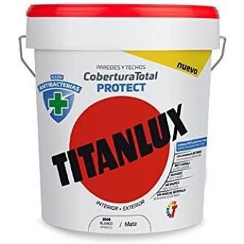 Titanlux - Pintura Plástica Cobertura Total Protect ANTIBACTERIANA Paredes y Techos