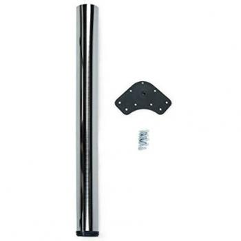 Emuca 2037651 - Pie de mesa regulable Ø 80 x 870 mm de acero níquel satinado
