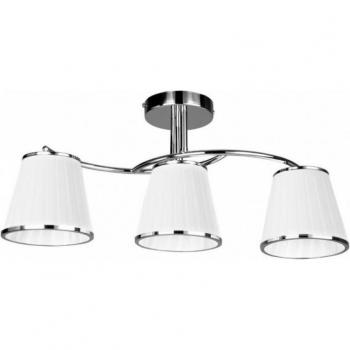 Lámpara de Techo FABRILAMP Lantanas 3xe27 Cromo Pantalla Blanca 24x56x15,5 Cm