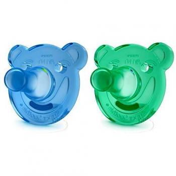 Philips Avent Soothie - Chupete, silicona médica, color azul / verde