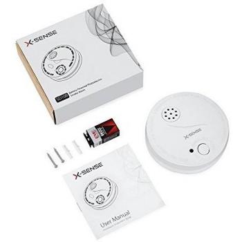 X-Sense Detector de Humo Alarma de Incendios con Sensor Fotoeléctrico, con una Batería de 10 Años de Vida Útil; Reinicio Automático, Fácil Instalación SD10B