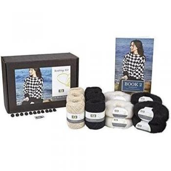 DesignEtte Large / X-Large Blusa Knitting Kit de Hokkaido Señora Edith, color crudo / blanco
