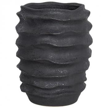 Florero Jarrón de Gres Impermeable Negro Flier 30 cm Decoración del Hogar